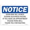 Signmission Sign, 7" H, Plastic, Door May Be Locked During Business Hours Sign, Landscape, L-11495 OS-NS-P-710-L-11495 - alternate 1